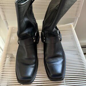 Double H Boot Company Black 10" Harness Boots Made in USA 9M / Euro 42 / UK 8.5